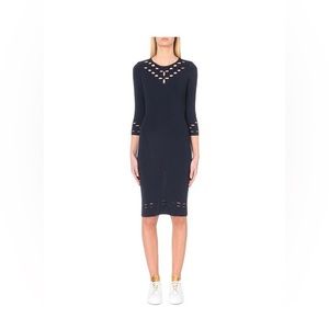 Maje size 1 navy knit dress with cutouts